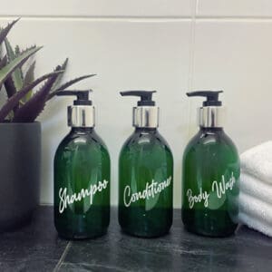 250ml Traditional Green Bathroom Bottle Set