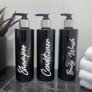 250ml Black Bathroom Bottle Set