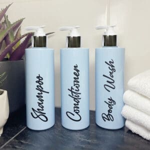 250ml Baby Blue Bathroom Bottle Set