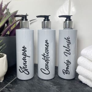 250ml Grey Bathroom Bottle Set
