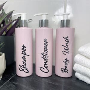 250ml Pink Bathroom Bottle Set