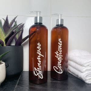 500ml Amber Shampoo & Conditioner Bottle Set