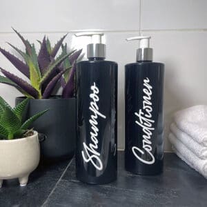 500ml Black Shampoo & Conditioner Bottle Set