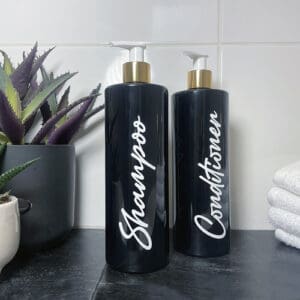 500ml Black Shampoo & Conditioner Bottle Set
