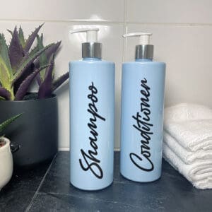 500ml Baby Blue Shampoo & Conditioner Bottle Set