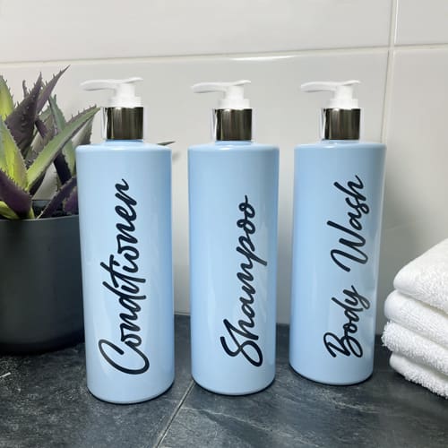 500ml Baby Blue Bathroom Bottle Set