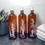 500ml Amber Bathroom Bottle Set