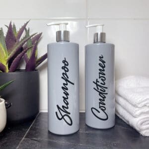 500ml Grey Shampoo & Conditioner Bottle Set