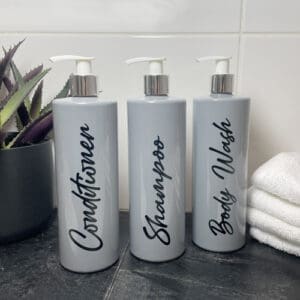 500ml Grey Bathroom Bottle Set