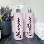 500ml Pink Shampoo & Conditioner Bottle Set