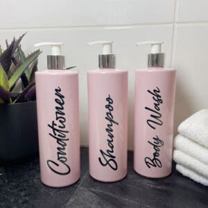 500ml Pink Bathroom Bottle Set