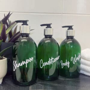 500ml Traditional Green Bathroom Bottle Set