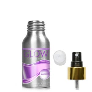 50ML Aluminium Luxury Bottle w black gold spray
