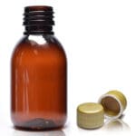 100ml Amber PET Medicine Bottle With Gold T/E Cap