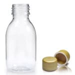 100ml Clear Plastic Medicine Bottle With Gold T/E Cap