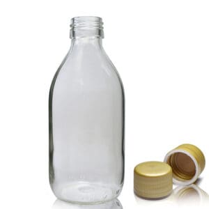250ml Clear Glass Sirop Bottle With Gold T/E Cap