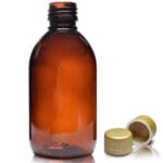 250ml Amber PET Sirop Bottle With Gold T/E Cap