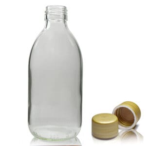 300ml Clear Glass Sirop Bottle With Gold T/E Cap