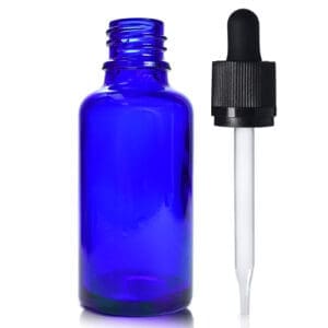 30ml Blue Glass Dropper Bottle & CRC Glass Pipette