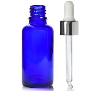 30ml Blue Dropper Bottle With Silver Pipette With Wiper