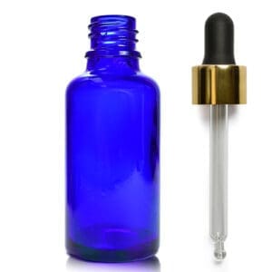 30ml Blue Dropper Bottle with gold pipette