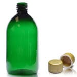 500ml Green PET Sirop Bottle With Gold T/E Cap