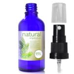 50ml Blue Glass Essential Oil Bottle With Atomiser Spray