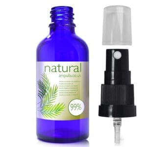50ml Blue Glass Essential Oil Bottle With Atomiser Spray