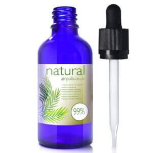 50ml Blue Glass Essential Oil Bottle With CRC Glass Pipette
