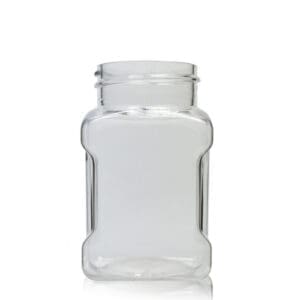100ml PET Square Plastic Spice Jar (38mm Neck) (No Cap)