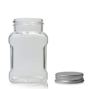 100ml Square Plastic Spice Jar With Aluminium Cap