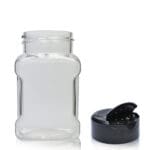 100ml Square PET Plastic Spice Jar With Flapper Cap