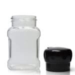 100ml Square PET Plastic Spice Jar With Black Grinder Cap
