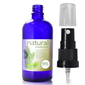 100ml Blue Glass Essential Oil Bottle With Atomiser Spray