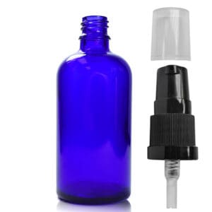 100ml Blue Glass Lotion Bottle