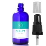 100ml Blue Glass Serum Bottle With Lotion Pump