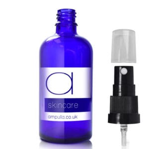 100ml Blue Glass Skincare Bottle With Atomiser Spray