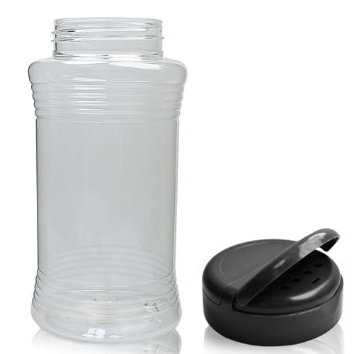 750ml Round PET Plastic Spice Jar With IHS Flapper Cap