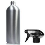 Aluminium bottle with black trigger