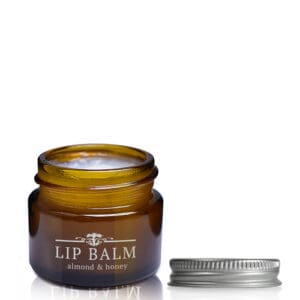 15ml Amber Glass Lip Balm Pot With Aluminium Cap