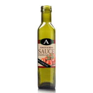 250ml Green Glass Square Sauce Bottle