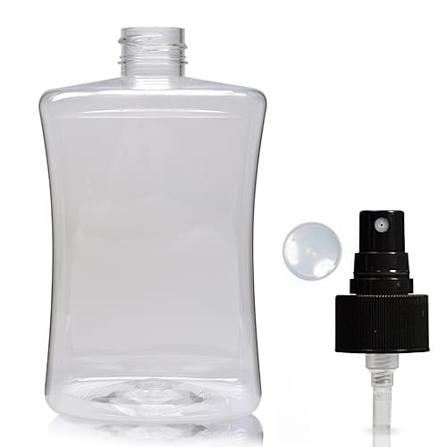 500ml Clear PET Sirop Bottle With Atomiser Spray