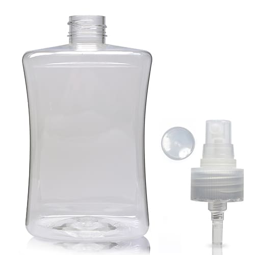 500ml Clear PET Sirop Bottle With Atomiser Spray