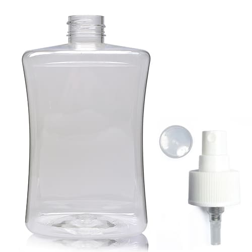500ml Clear PET Sirop Bottle With Atomiser Spray