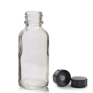 30ml Clear Glass Boston Bottle With Screw Cap
