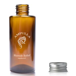 100ml Amber Glass Cosmetic Bottle With Aluminium Cap