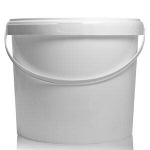 5.5L White Plastic Bucket & Handle With T/E Lid