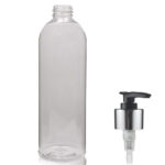 500ml Boston Clear PET Bottle & Silver Lotion Pump