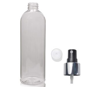 500ml Clear Boston Bottle With Silver Spray