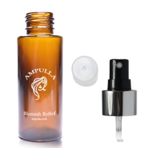 50ml Luxury Amber Glass Cosmetic Bottle With Silver Atomiser Spray